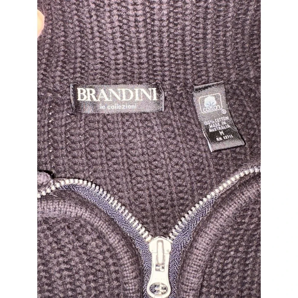 Brandini Le Collezioni 100% Cotton Double Zip Knit Sweater size M GUC - Picture 5 of 5
